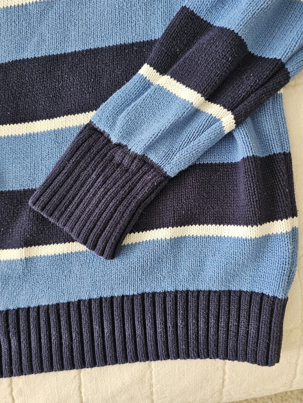 Brandy Melville Striped Blue Knit Pullover Sweater - Picture 3 of 4